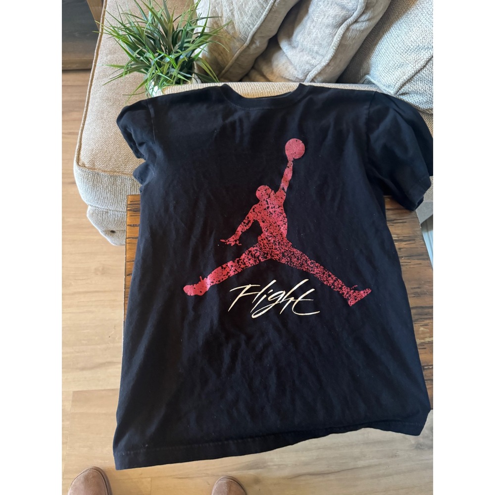 Jordan Brand Mens Flight Jumpman Graphic T-Shirt Black Red Small